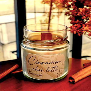 Cinnamon Chai Latte Fahéj Illatú Szójagyertya, Otthon & Életmód, Gyertya, illat, aroma, Gyertya, Gyertya-, mécseskészítés, MESKA