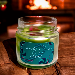 Candy Cane Cloud Fodormentás Vaníliás - Karamellás Cukorka Illatú Karácsonyi Szójagyertya, Otthon & Életmód, Gyertya, illat, aroma, Gyertya, Gyertya-, mécseskészítés, MESKA