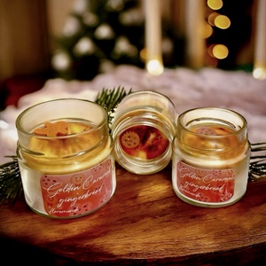 Golden Caramel Gingerbread Karamell - Mézeskalács Illatú Karácsonyi Szójagyertya - otthon & életmód - gyertya, illat, aroma - gyertya - Meska.hu