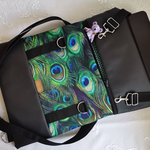 Pávatoll mintás Roll top hátizsák/laptop hátizsák/laptop táska/city bag/hátizsák róza - táska & tok - laptoptáska, laptop hátizsák - Meska.hu