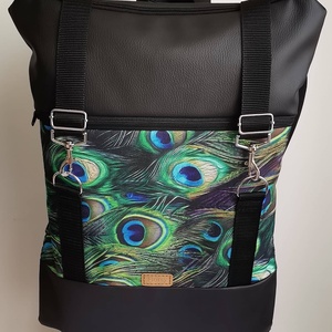Pávatoll mintás Roll top hátizsák/laptop hátizsák/laptop táska/city bag/hátizsák róza - táska & tok - laptoptáska, laptop hátizsák - Meska.hu