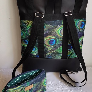 Pávatoll mintás Roll top hátizsák/laptop hátizsák/laptop táska/city bag/hátizsák róza - táska & tok - laptoptáska, laptop hátizsák - Meska.hu