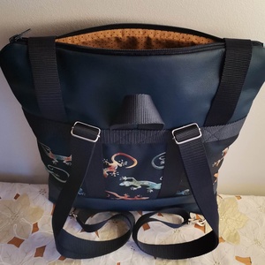Színes gekkó mintás hátizsák/laptop hátizsák/laptop táska/city bag/női hátizsák róza - táska & tok - hátizsák - roll top hátizsák - Meska.hu