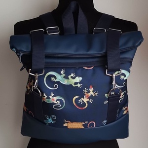 Színes gekkó mintás hátizsák/laptop hátizsák/laptop táska/city bag/női hátizsák róza - táska & tok - hátizsák - roll top hátizsák - Meska.hu