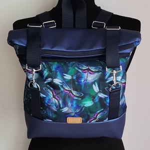 Szitakötő mintás roll-top hátizsák/Női hátizsák/city bag/hátizsák/hátitáska hanga - táska & tok - hátizsák - roll top hátizsák - Meska.hu