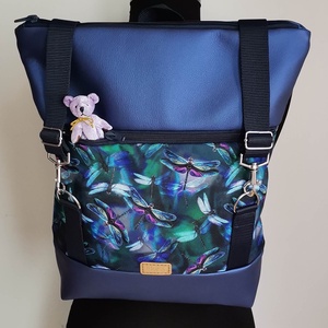 Szitakötő mintás roll-top hátizsák/Női hátizsák/city bag/hátizsák/hátitáska hanga - Meska.hu