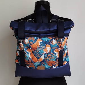 Róka mintás Roll top hátizsák/laptop hátizsák/laptop táska/city bag/hátizsák róza - táska & tok - laptoptáska, laptop hátizsák - Meska.hu