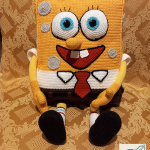 Horgolt Spongya Bob - játék & sport - plüssállat & játékfigura - plüss mesefigurák - Meska.hu