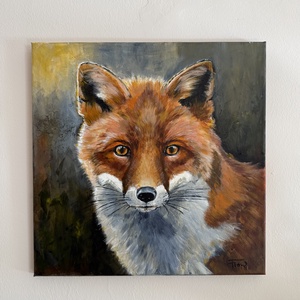 Vörös Róka - eredeti akril festmény 40x40 cm vásznon  - művészet - festmény - akril - Meska.hu