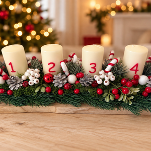 Karácsonyi emlék - adventi asztaldísz - karácsony - adventi díszek - adventi koszorú - Meska.hu