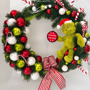 Grincs karácsonya � kézzel készített kopogtató - karácsony - adventi díszek - adventi ajtódísz - Meska.hu