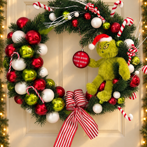 Grincs karácsonya � kézzel készített kopogtató - karácsony - adventi díszek - adventi ajtódísz - Meska.hu