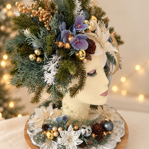 Frozen - elegáns karácsonyi fejkompozíció - karácsony - adventi díszek - adventi asztaldísz - Meska.hu