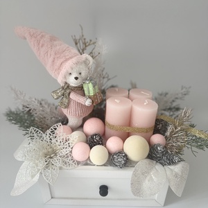 Macis adventi gyertyás asztaldísz - karácsony - adventi díszek - adventi koszorú - Meska.hu