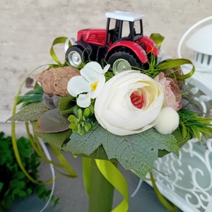 Ovis ballagási csokor traktorral - otthon & lakás - dekoráció - virágdísz és tartó - csokor & virágdísz - Meska.hu