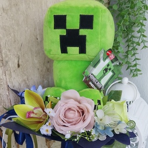 Ovis ballagási csokor - Minecraft Creeper - Meska.hu