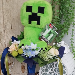 Ovis ballagási csokor - Minecraft Creeper - Meska.hu