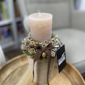 Karácsonyi asztaldísz világos barna cserépben - Meska.hu