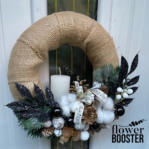 Karácsonyi ajtókopogtató natúr színekben - Meska.hu