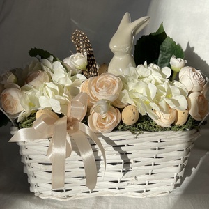 Húsvéti asztaldísz fonott kosárban - otthon & életmód - dekoráció - húsvéti asztaldíszek - Meska.hu