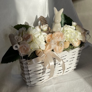 Húsvéti asztaldísz fonott kosárban - otthon & életmód - dekoráció - húsvéti asztaldíszek - Meska.hu