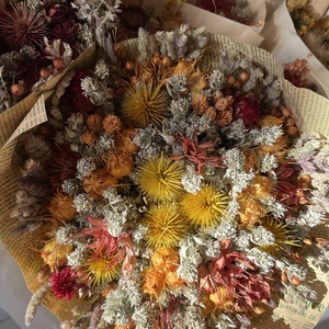 Szárazvirág csokor sárgás és natúr színekben - Meska.hu