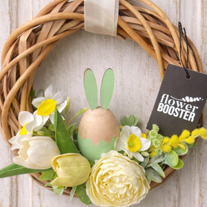 Húsvéti ajtódísz háncs koszorún fa nyuszival - ünnepi díszek, dekorációk - húsvéti díszek és dekorációk - húsvéti ajtódísz, kopogtató - Meska.hu