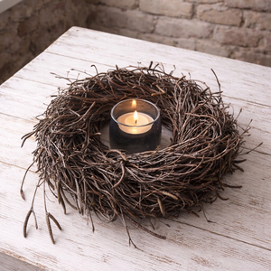 Tavaszi nyírfaágból készített asztaldísz mécsessel, Otthon & Életmód, Dekoráció, Asztal és polc dekoráció, Asztaldísz, Virágkötés, MESKA