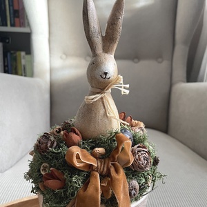 Húsvéti asztaldísz nyuszival és termésekkel - ünnepi díszek, dekorációk - húsvéti díszek és dekorációk - húsvéti asztaldíszek - Meska.hu
