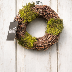 Tavaszi nyírfaágból és mohából készített kis ajtódísz, Otthon & Életmód, Dekoráció, Ajtó- és ablak dekoráció, Ajtódísz & Kopogtató, Virágkötés, MESKA