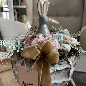 Húsvéti pasztell asztaldísz nyuszival  - ünnepi díszek, dekorációk - húsvéti díszek és dekorációk - húsvéti asztaldíszek - Meska.hu