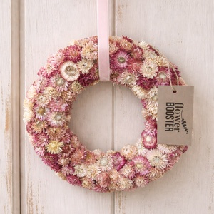 Szárított szalmarózsa koszorú ajtódísznek, vagy asztaldísznek, Otthon & Életmód, Dekoráció, Ajtó- és ablak dekoráció, Ajtódísz & Kopogtató, Virágkötés, MESKA