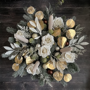 Krém-arany adventi asztaldísz - karácsony - adventi díszek - adventi asztaldísz - Meska.hu