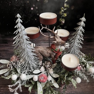 Piros rénszarvasos adventi asztaldísz - karácsony - adventi díszek - adventi asztaldísz - Meska.hu