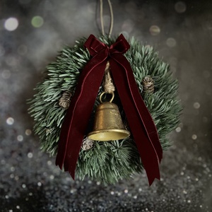 Arany csengettyűs ajtódísz - karácsony - adventi díszek - adventi ajtódísz - Meska.hu