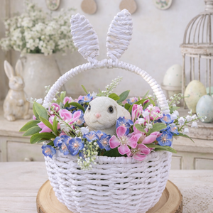 Nyuszifül asztaldísz - rózsaszín - Meska.hu