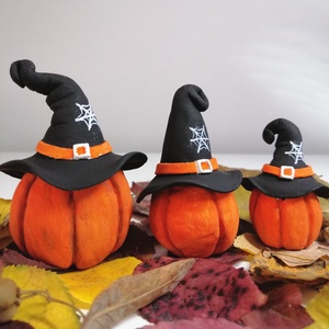 Kézzel készített gyurma halloween-i tök, Ünnepi dekoráció, Lakásdekoráció - otthon & életmód - dekoráció - halloween - halloweeni dekoráció - Meska.hu