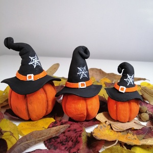 Kézzel készített gyurma halloween-i tök, Ünnepi dekoráció, Lakásdekoráció - otthon & életmód - dekoráció - halloween - halloweeni dekoráció - Meska.hu
