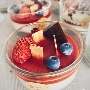 Gyümölcsös panna cotta gyertya - otthon & életmód - gyertya, illat, aroma - gyertya - Meska.hu