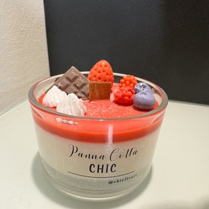 Gyümölcsös panna cotta gyertya - otthon & életmód - gyertya, illat, aroma - gyertya - Meska.hu