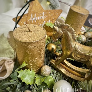 Arany advent - karácsony - karácsonyi lakásdekoráció - ünnepi asztaldekoráció - Meska.hu