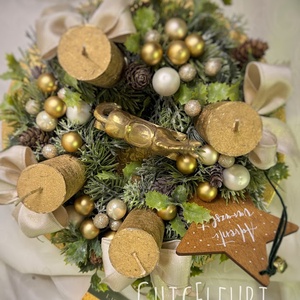 Arany advent - karácsony - karácsonyi lakásdekoráció - ünnepi asztaldekoráció - Meska.hu