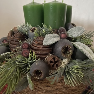 Adventi dísz tengerifű kosárban - Meska.hu