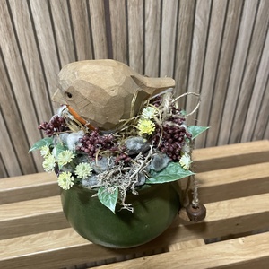 Madárka kaspóban - otthon & életmód - dekoráció - asztal és polc dekoráció - asztaldísz - Meska.hu