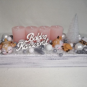 Asztaldísz  - karácsony - adventi díszek - adventi asztaldísz - Meska.hu