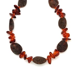 Borostyán barna matt pebble splitter nyaklánc 45cm, Kellékek & szerszámok, Ásvány alapanyag, Splitter, , MESKA