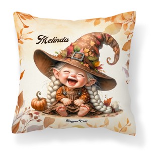 Névvel kérhető - Kacagó őszi manó lány mintás párna, Otthon & Életmód, Lakástextil, Párna & Párnahuzat, Díszpárna (belsővel együtt), , MESKA