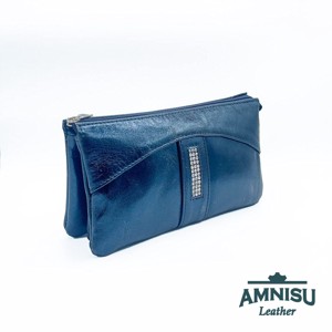 Acél kék egyenes kristály köves női pénztárca G6007, , , MESKA