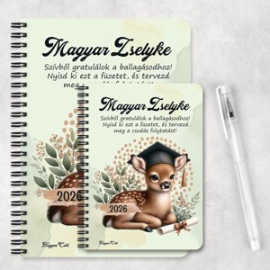 Személyre szabható - 2026 Ballagás - Szarvas mintás füzet - otthon & életmód - papír, írószer - jegyzetfüzet & napló - Meska.hu