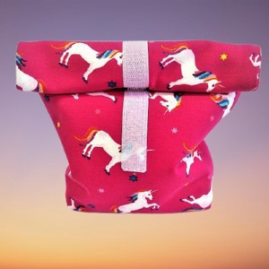 Textil uzsonnás tasak unikornis pink - táska & tok - uzsonna- & ebéd tartó - ebéd tasak, doboz - Meska.hu